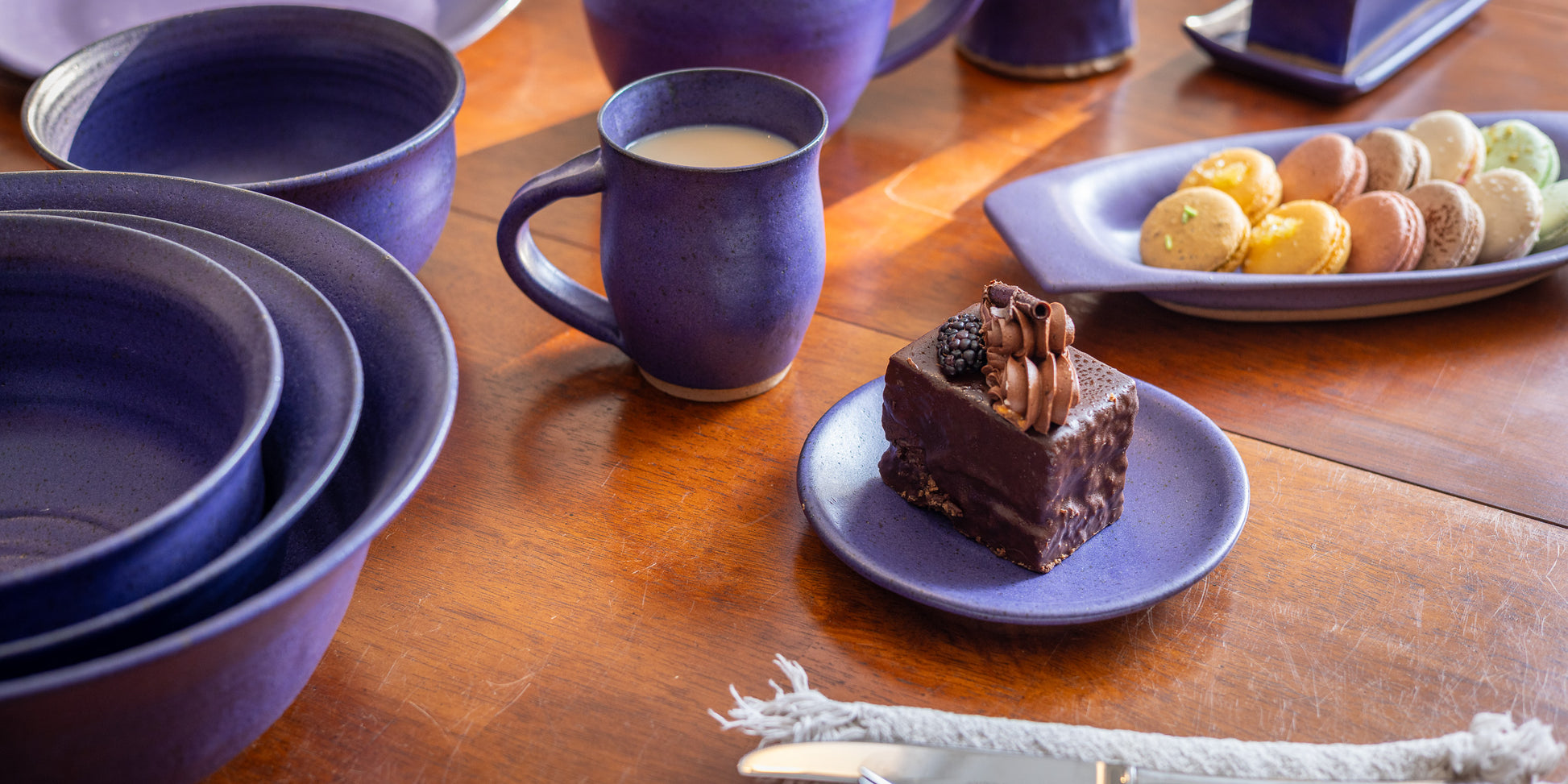 Six Piece Dinnerware Set for Four - Purple